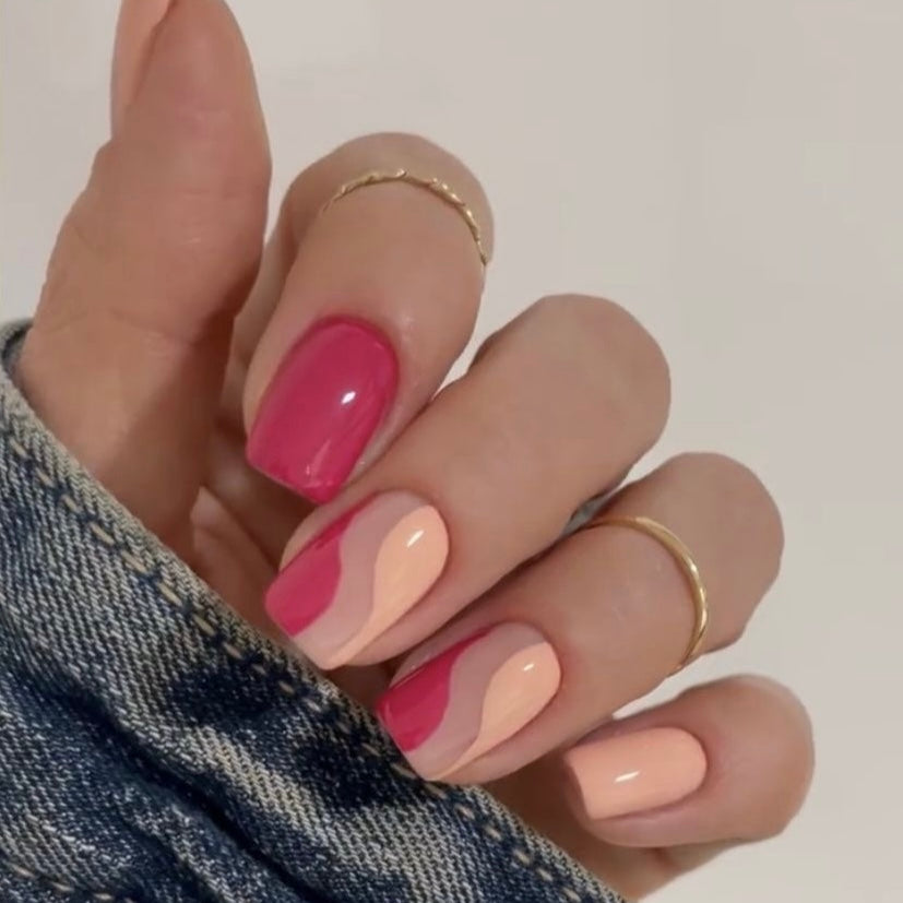 Pink and orange nails