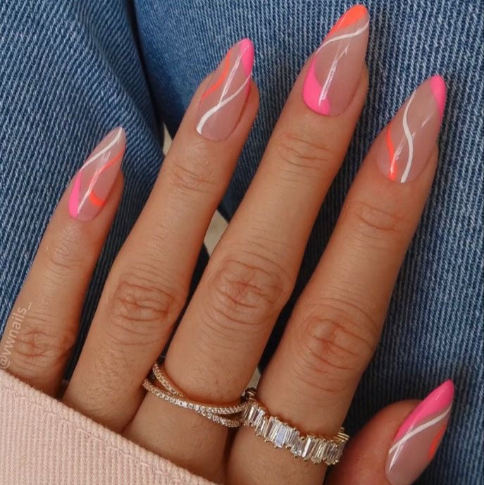 Pink and orange swirls