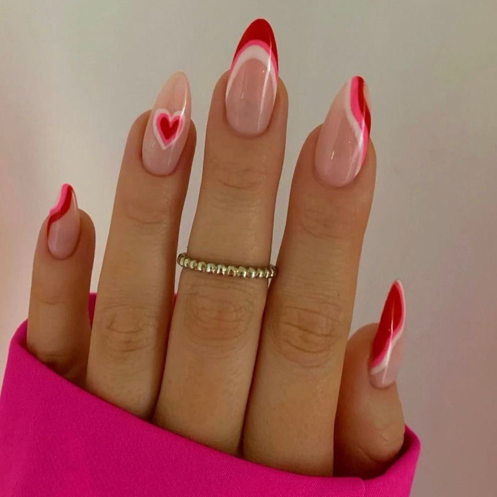 Red swirls+ hearts