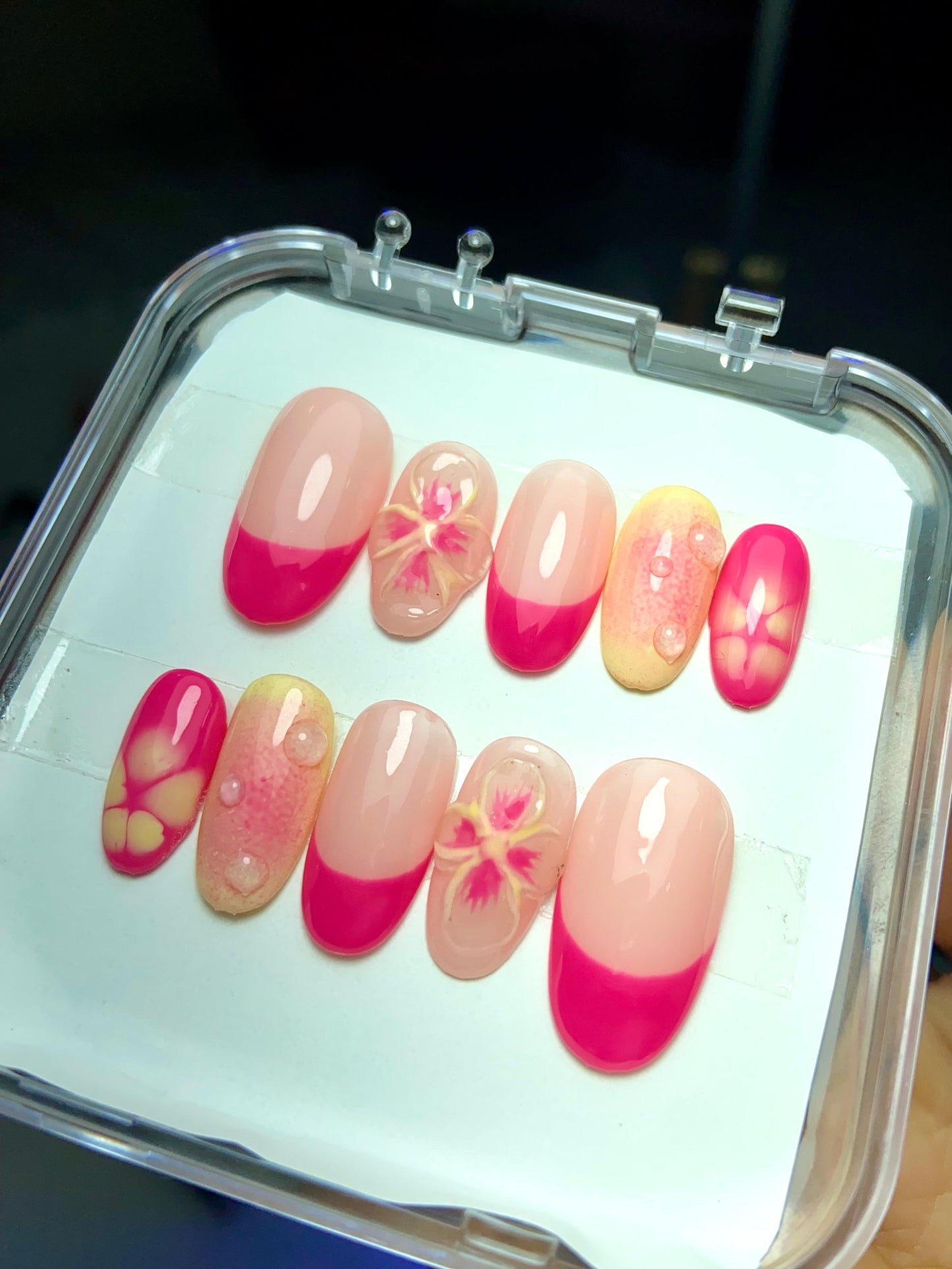 Summer pink nails