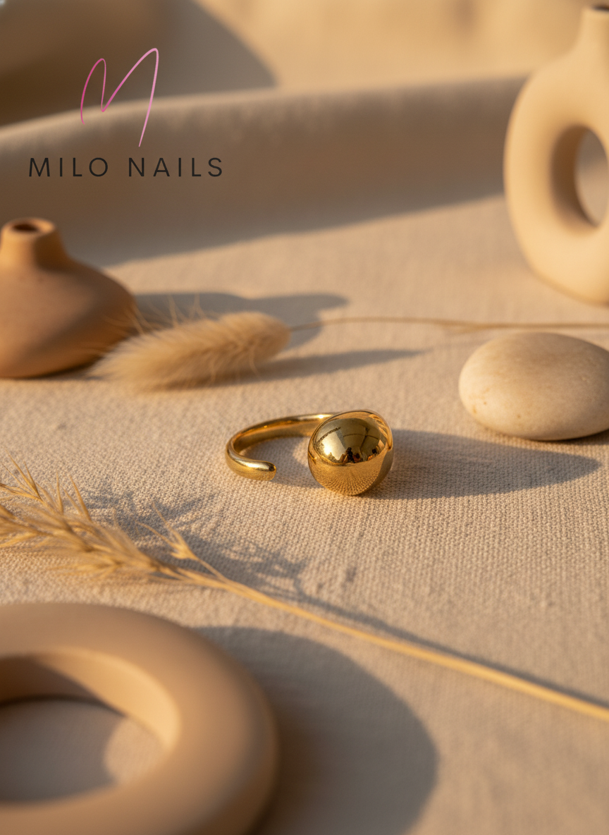 Golden chunky- Adjustable Ring – 18K Gold-Plated Feminine Charm