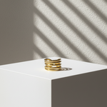 GoldenOpulent Curve Adjustable Ring – 18K Gold-Plated Feminine Charm