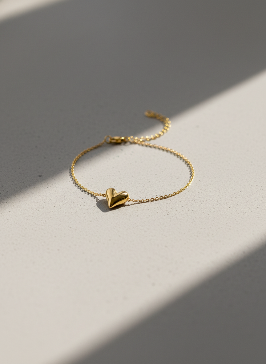 Elegant Heart Bracelet – 18K Gold-Plated Luxury Design
