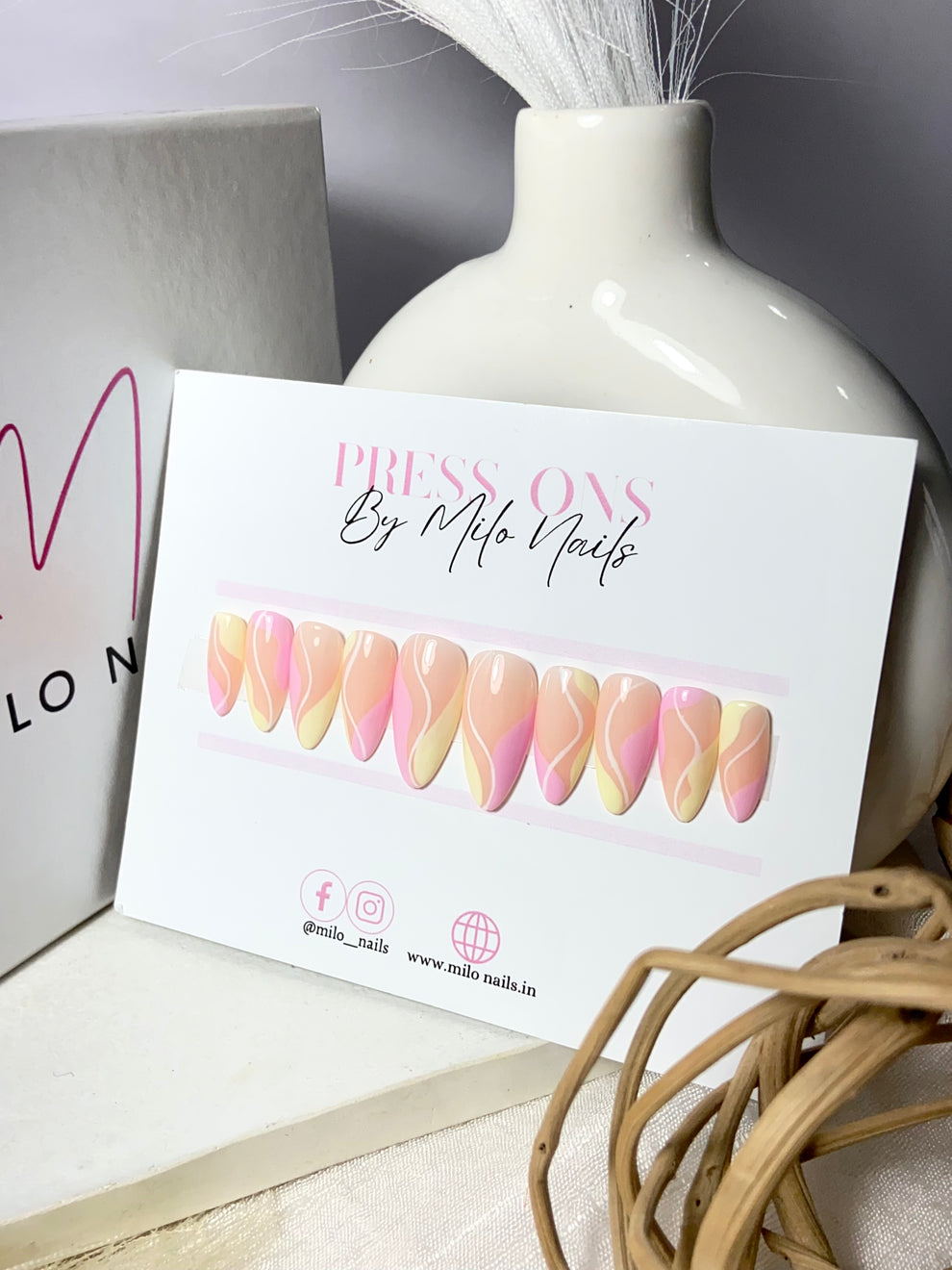 Yellow and pink swirls