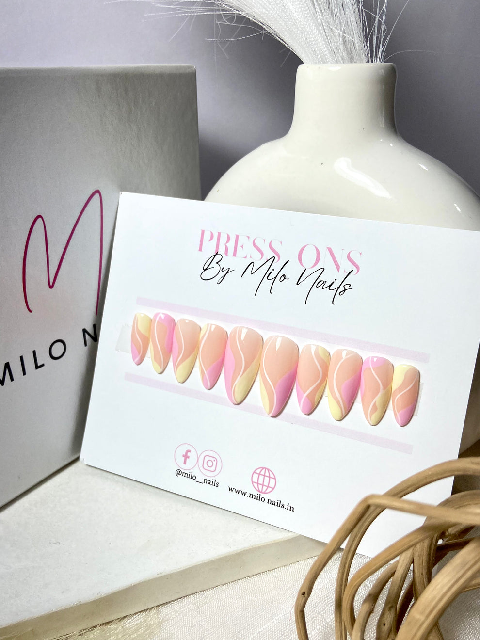 Yellow and pink swirls