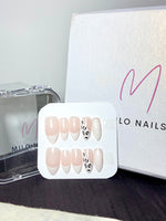 White nails with cheetah print nails (24pcs)
