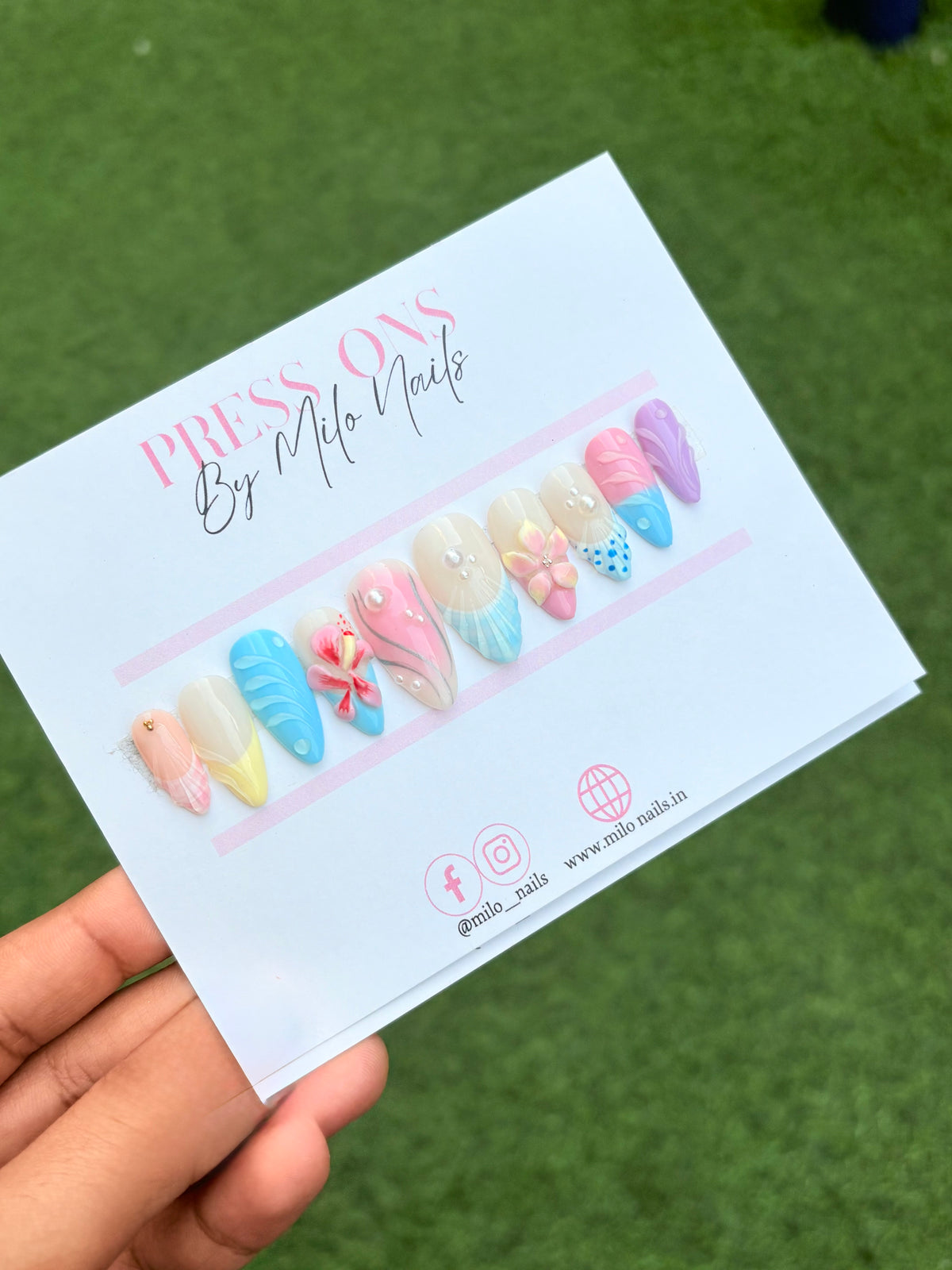 summer 3D flower nails