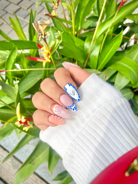 Orange 3-d nails