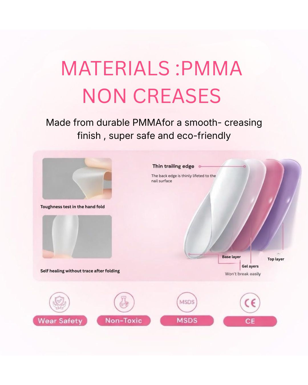 Pink chrome summer nails