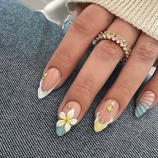 Blue french with 3-d