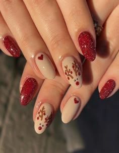 Deer christmas nails