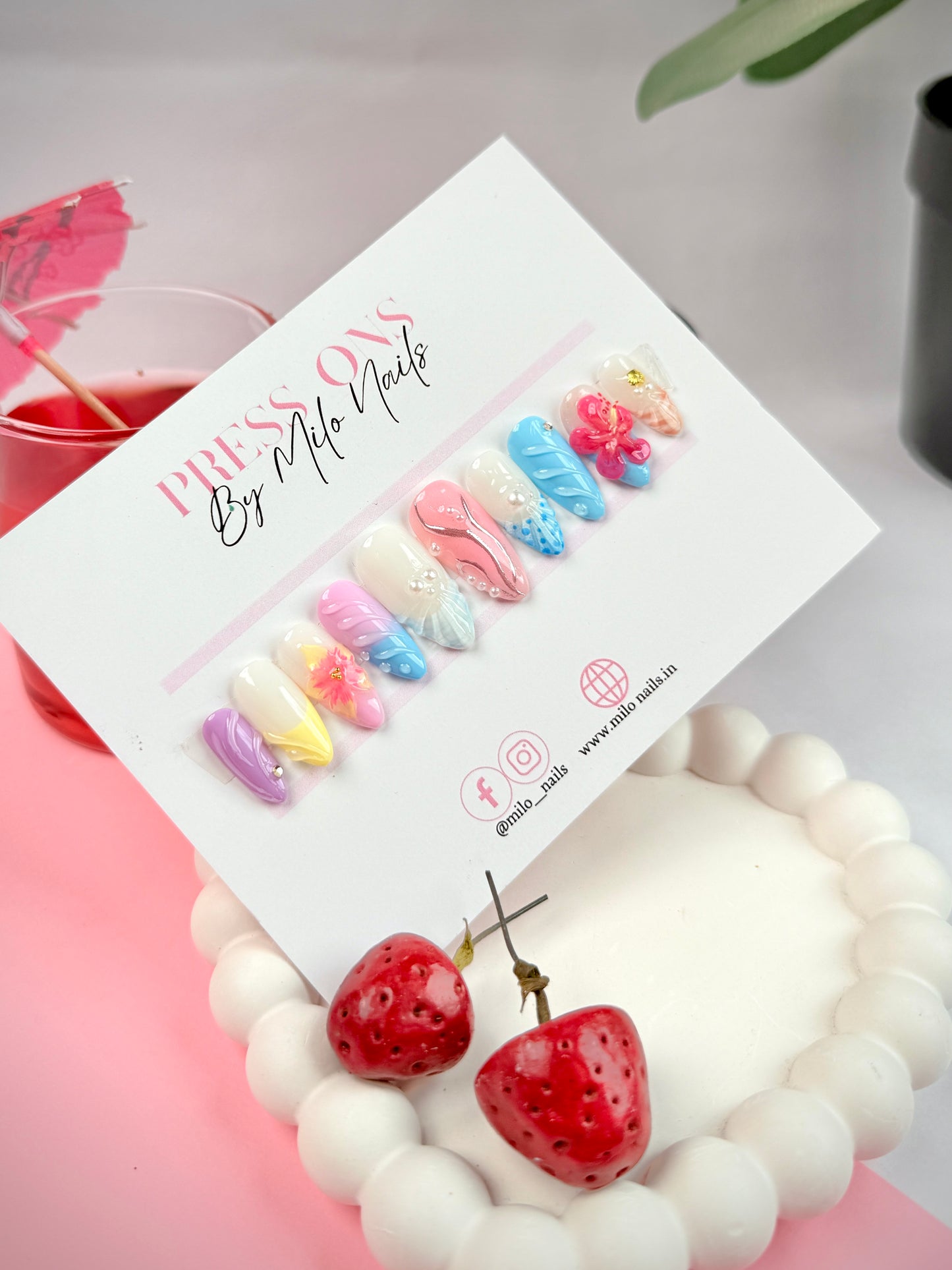 summer 3D flower nails