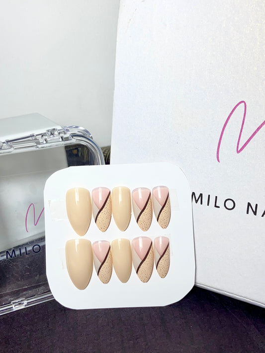 Yellow -white french nail (24pcs)