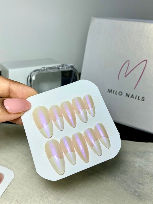 White tips with chrome(24pcs)