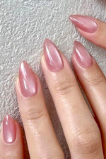 Minimal Pink cateye - Handmade Press Ons