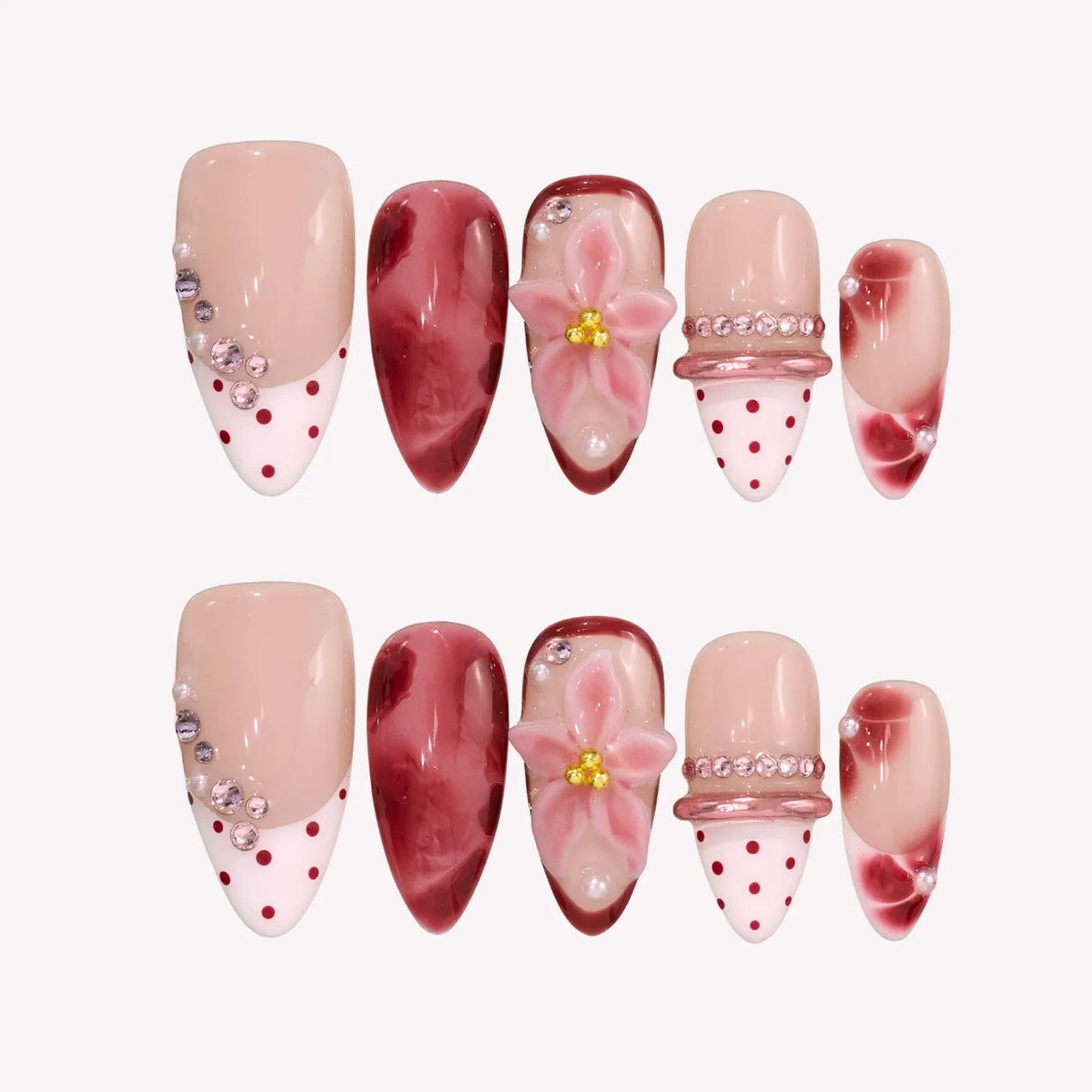 Pretty dots - Handmade Press Ons