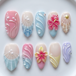 hawaiian nails - Handmade Press Ons