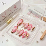 Pink 3-d art nails - Handmade Press Ons