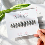 Grey cat eye nails - Handmade Press Ons