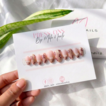 Light pink beaded set - Handmade Press Ons