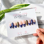 Purple aura metallic nails - Handmade Press Ons