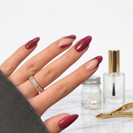 Maroon minimal nails - Handmade Press Ons