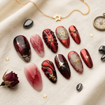 Red metallic nails - Handmade Press Ons