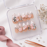 Nude rose bridal nails - Handmade Press Ons
