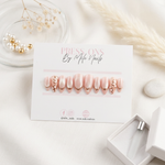 Pink cat eye with chrome - Handmade Press Ons