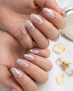 Purple butterfly chrome nails - Handmade Press Ons