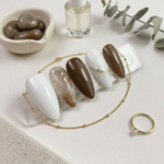 mocha quartz - Handmade Press Ons