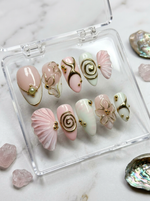 Pink chrome summer nails - Handmade Press Ons