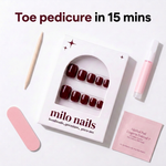 Maroon solid handmade Toe nails ( 12 pieces)