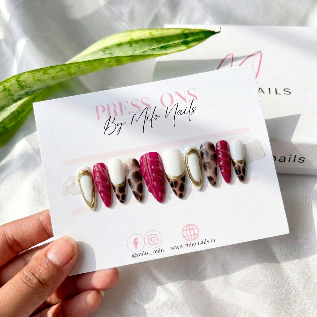 Maroon 3-d nails - Handmade Press Ons