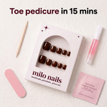 Brown solid handmade Toe nails (12 pieces)
