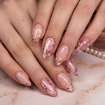 Pink glamour nails