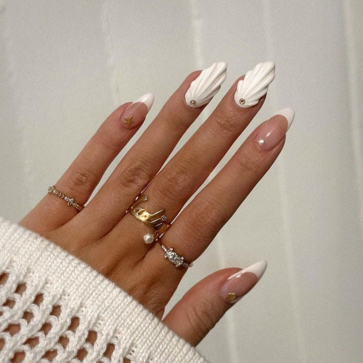 White shell nails