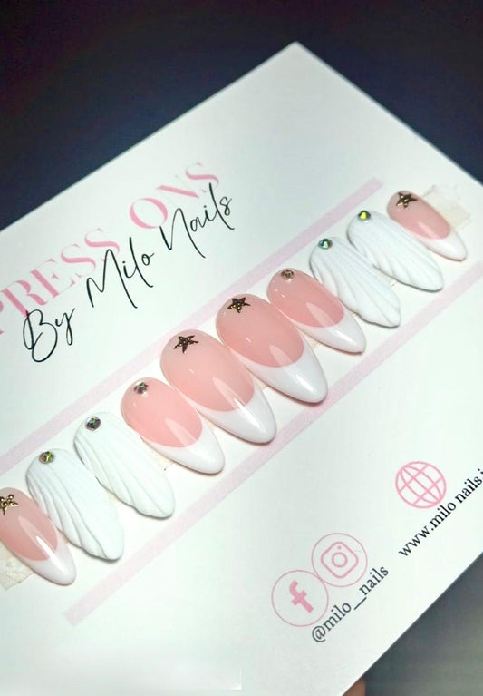 White shell nails