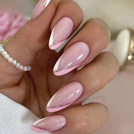 White +pink tips