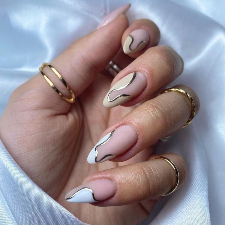 Wavy metallic swirls