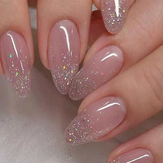 Silver glitter tips