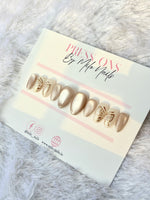 Butterfly nude chrome nails