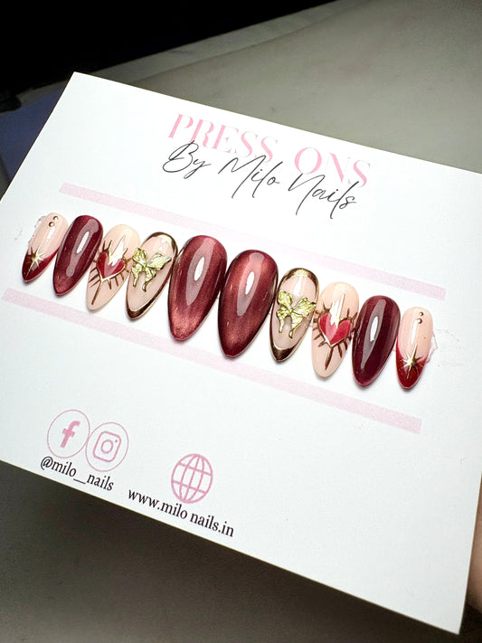 Maroon butterfly set