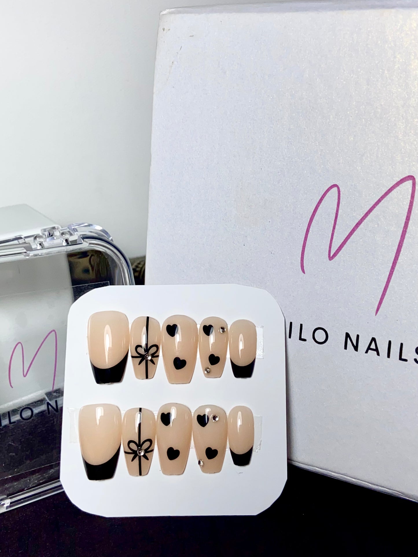 Black french with bow (24pcs)