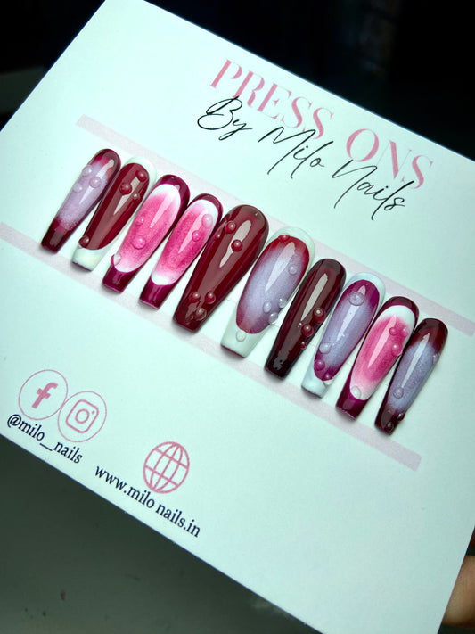 Maroon drop nails