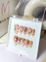 Nude rose bridal nails