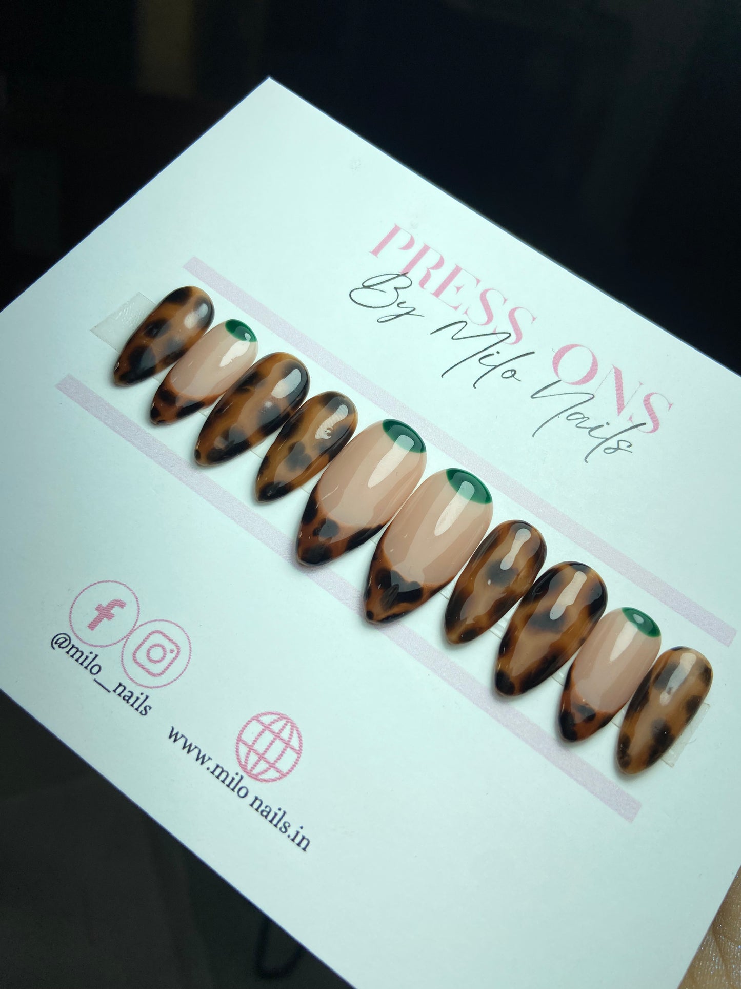 Cheetah print with french nails