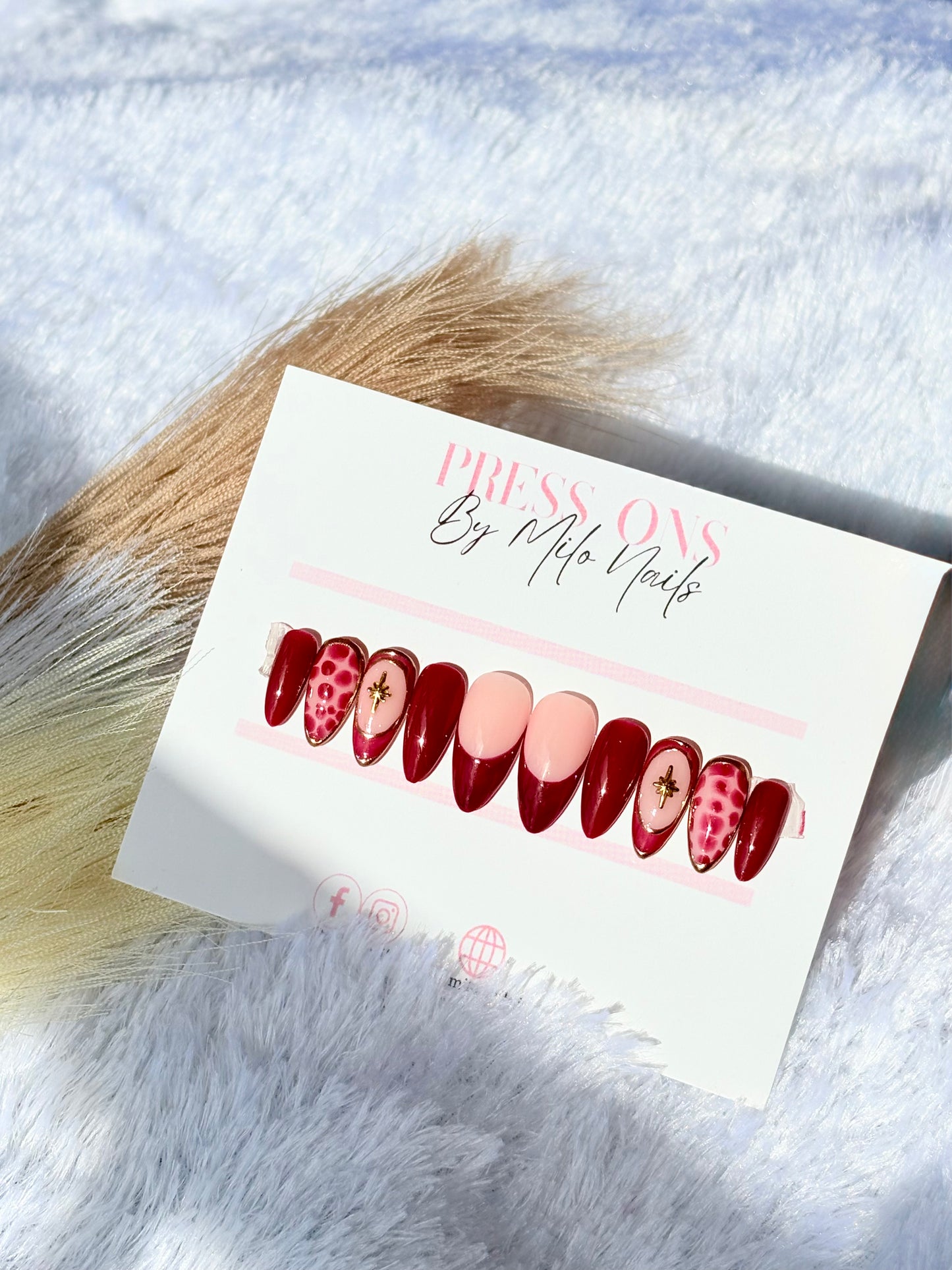 Maroon - chrome nails