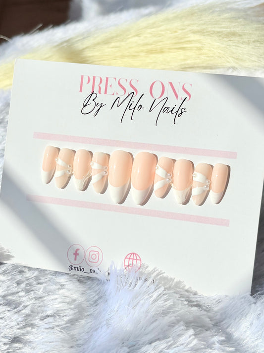 White pearl nails
