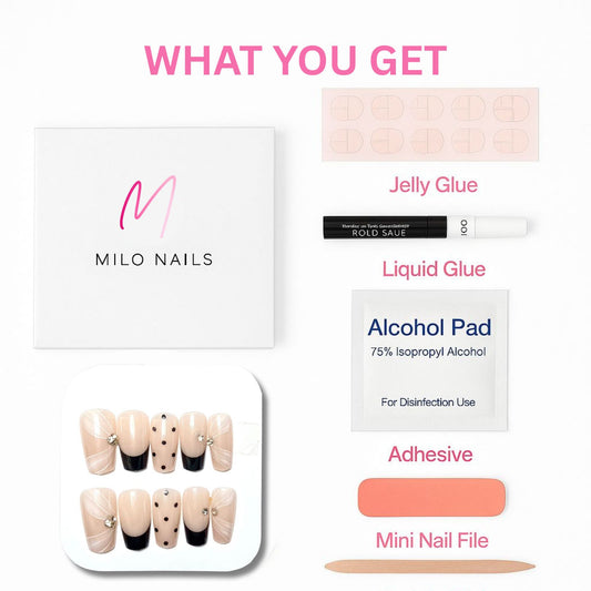Nude minimal bow nails